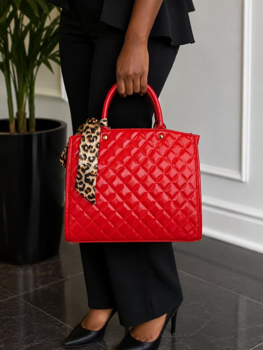 Red Quilted Handbag